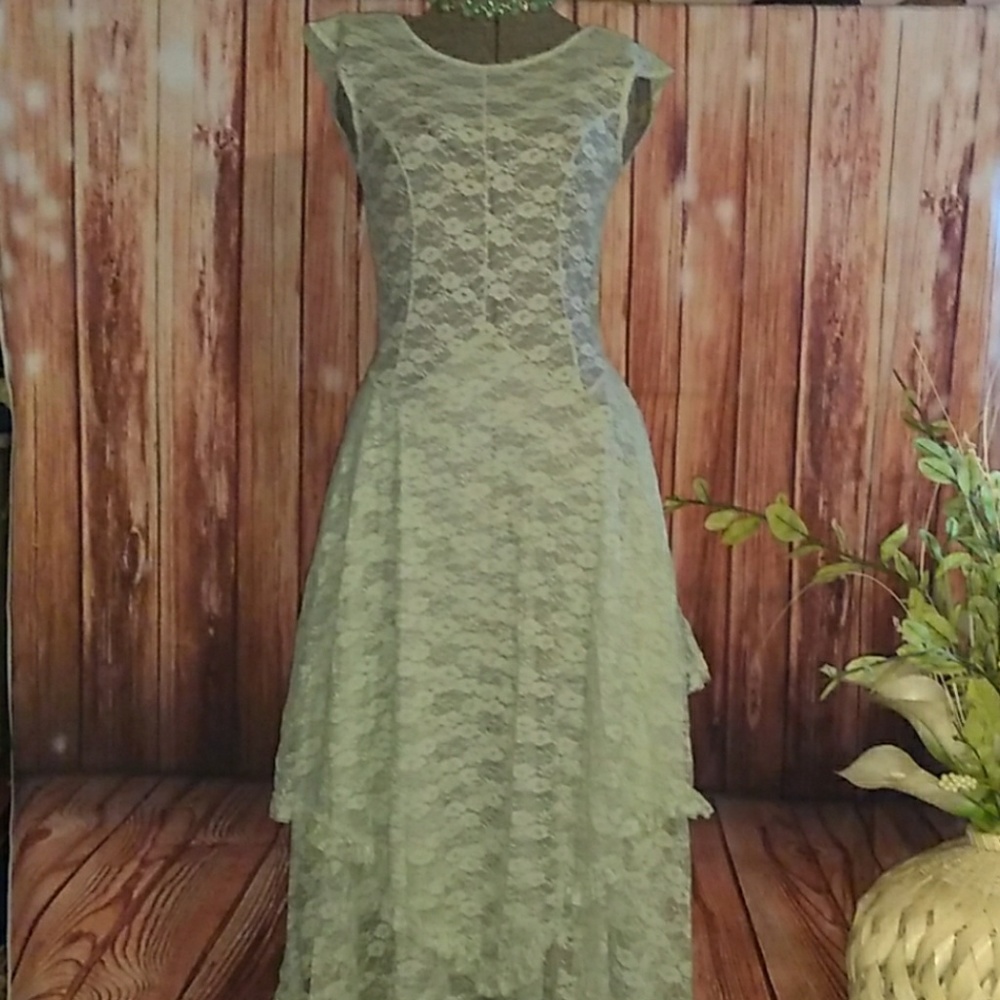 NWOT Free People Long Layered Lace Dress REDUCED❣ - Picture 2 of 8